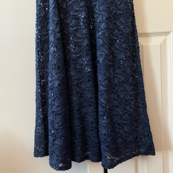 NWT Quiz Navy Sequin Bardot Fishtail Maxi size 6 - Picture 9 of 12